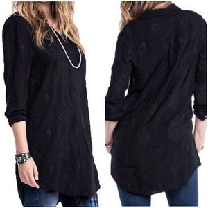 MISS ME embroidered shirt / tunic/ dress black